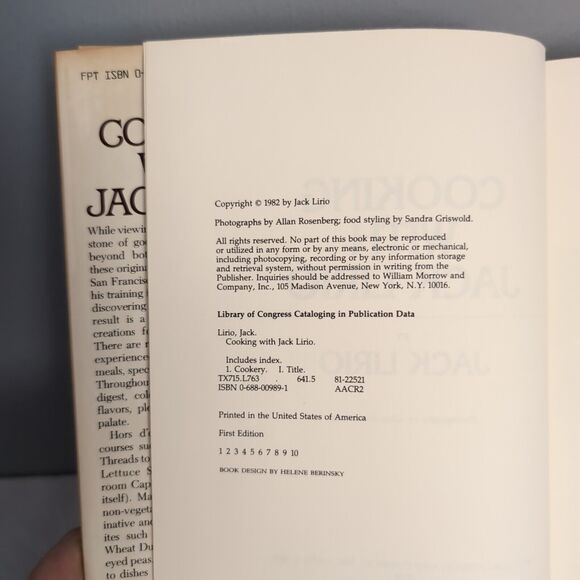 Cooking with Jack Lirio Hardcover SIGNED Cookbook 1982 - Picture 5 of 16